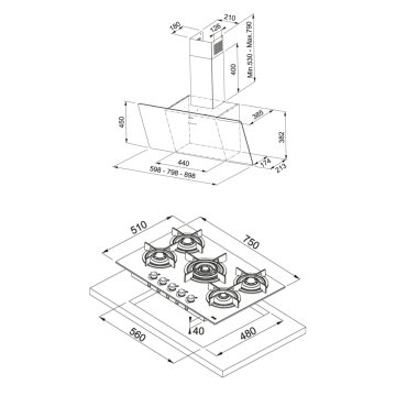 FRANKE FPJ 915 V BK A/900 BLACK DAVLUMBAZ FHCR 755 4G TC HE BK C BLACK OCAK 2Lİ ANKASTRE SET