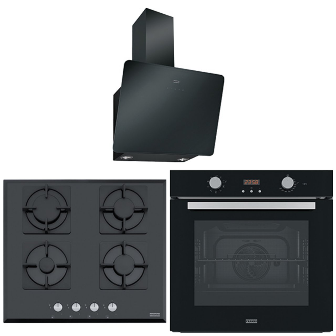 FRANKE YETKİLİ SATIŞ BAYİSİNDE FHNS 604 4G BK C SİYAH OCAK FSL 86 H BK SİYAH FIRIN FPJ 615 V BK A DAVLUMBAZ ANKASTRE SET