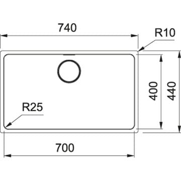 FRANKE MYX 110-70 İNOX MYTHOS TEZGAH ALTI EVİYE