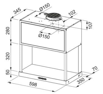FRANKE FMA MODULAR F60 BK MATT Matt Black DUVAR TİPİ DAVLUMBAZ