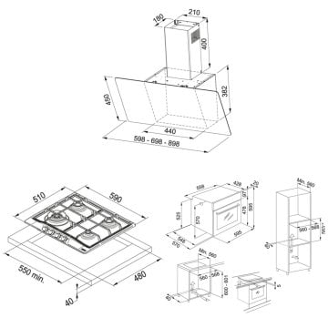 FRANKE FHTL 604 3G TC XS C İNOX OCAK FSL 86 H XS İNOX FIRIN FPJ 615 V BK/SS DAVLUMBAZ ANKASTRE SET
