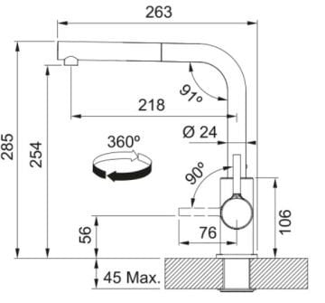 FRANKE LİNA L STONE GREY ARMATÜR