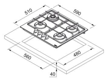 FRANKE FHSM 604 3G DC BK C Black Glass OCAK