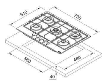FRANKE FHSM 755 4G DC BK C Black Glass  OCAK