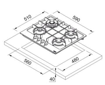 FRANKE FHMA 604 3G DC BK C Black Glass OCAK