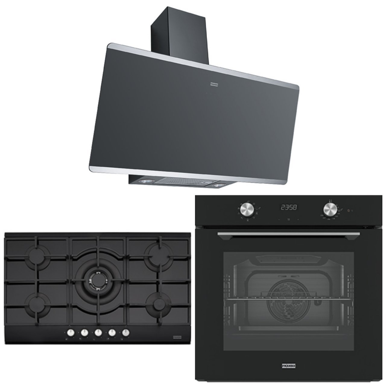 FRANKE FPJ 915 V BK/SS DAVLUMBAZ FHNG 905 4G TC BK OCAK FMA 86 H BK FIRIN SİYAH ANKASTRE SET