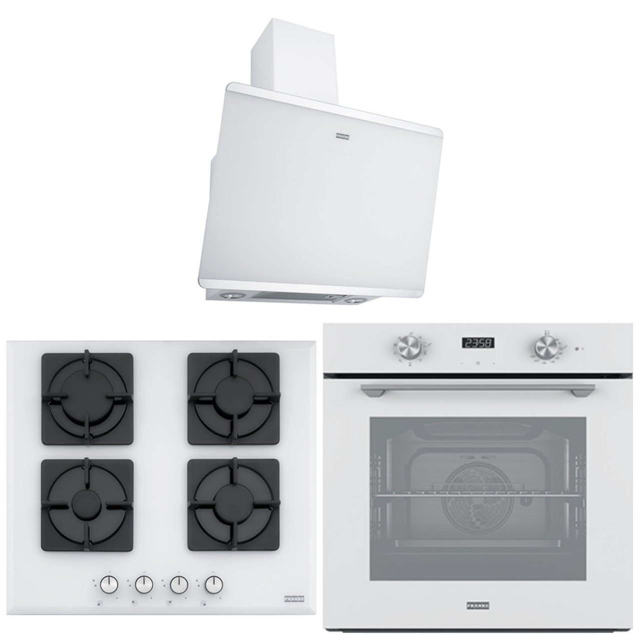 FRANKE FPJ 615 V WH/SS DAVLUMBAZ FHNS 604 4G WH OCAK FMA 86 H WH FIRIN BEYAZ ANKASTRE SET