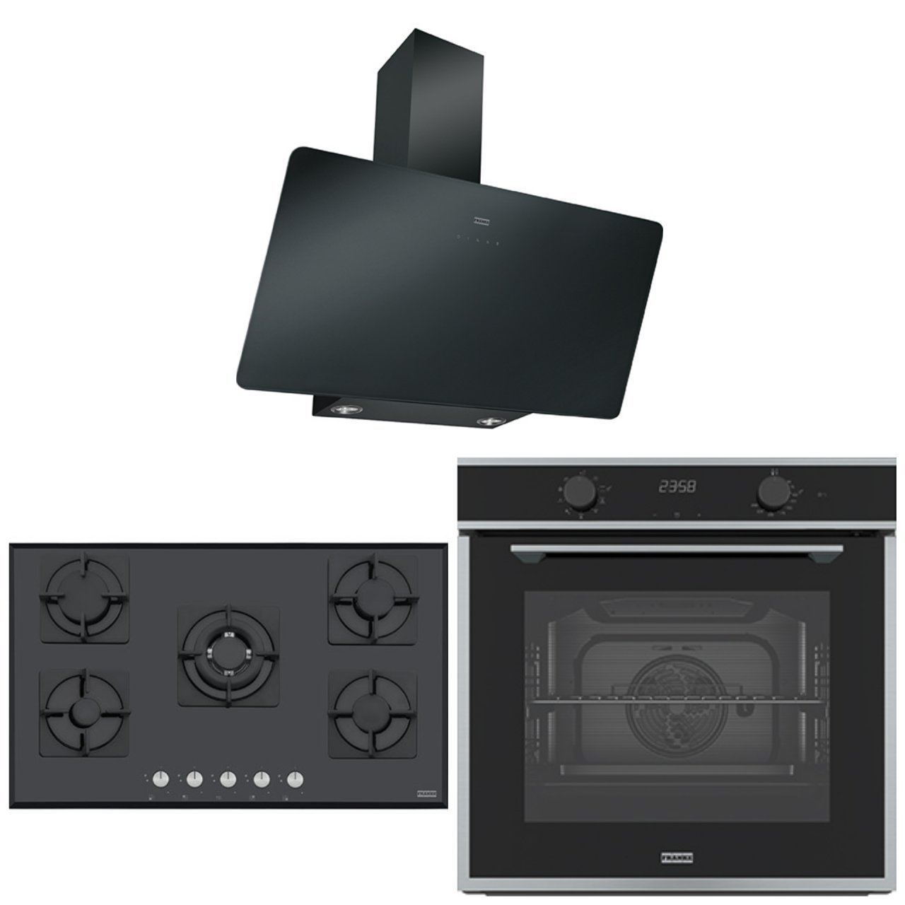 FRANKE FPJ 915 V BK A DAVLUMBAZ FHNS 905 4G TC BK C OCAK FMA 86 H XS FIRIN SİYAH ANKASTRE SET
