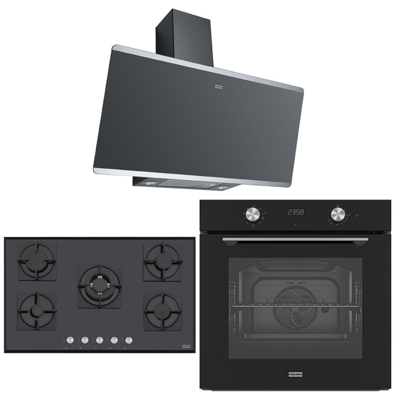 FRANKE FHNS 905 4G TC BK C OCAK FMA 86 H BK FIRIN SİYAH ANKASTRE SET