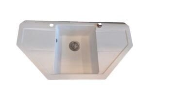 TEŞHİR MARMORİN BARİO 960 KÖŞE GRANİT EVYE 1 GÖZLÜ DAMLALIKLI BEYAZ EVİYE