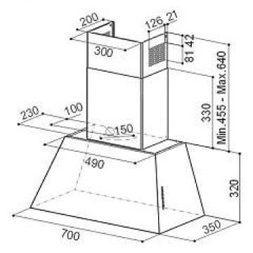 FRANKE FABER CHLOE EV8+ OC A70 ESKİTME BAKIR DUVAR TİPİ DAVLUMBAZ