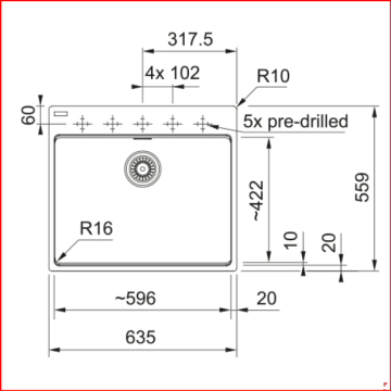 FRANKE MRG 610-60 FTL Bianco TEZGAH ÜSTÜ EVİYE