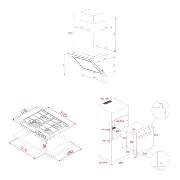 TEKA DLV 68660 LB TOS DAVLUMBAZ GZC 64320 XBN LB OCAK HLB 8600 LB FIRIN LONDON BRİCK ANKASTRE SET