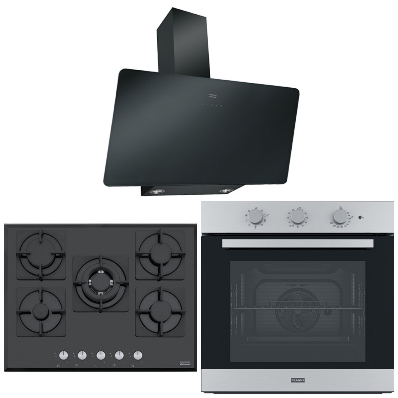 FRANKE FPJ 915 V BK A /900 DAVLUMBAZ FHNS 705 4G TC BK C OCAK FSL 82 H XS FIRIN SİYAH/İNOX ANKASTRE SET