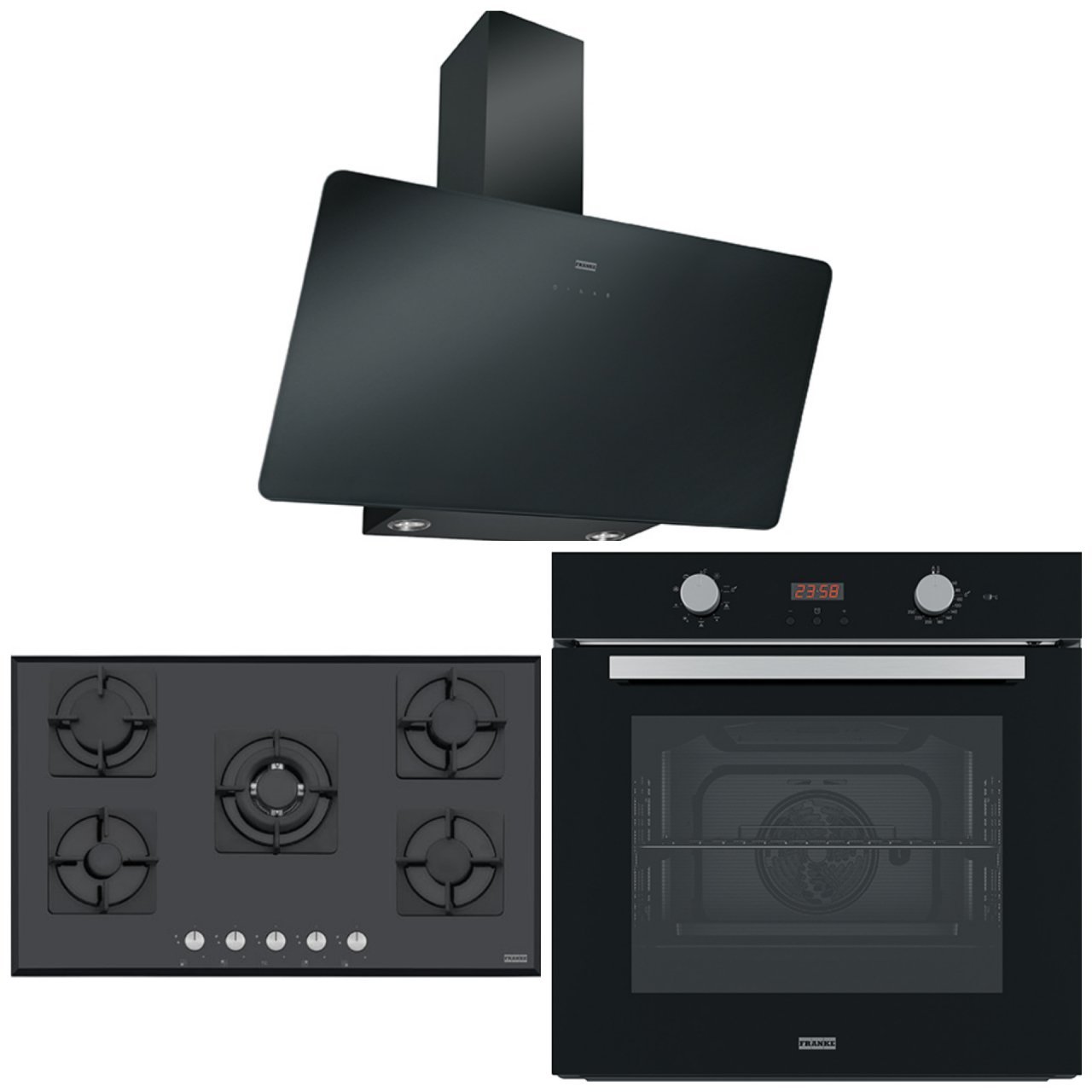 FRANKE FPJ 915 V BK A /900 DAVLUMBAZ FHNS 905 4G TC BK C OCAK FSL 86 H BK FIRIN ANKASTRE SET