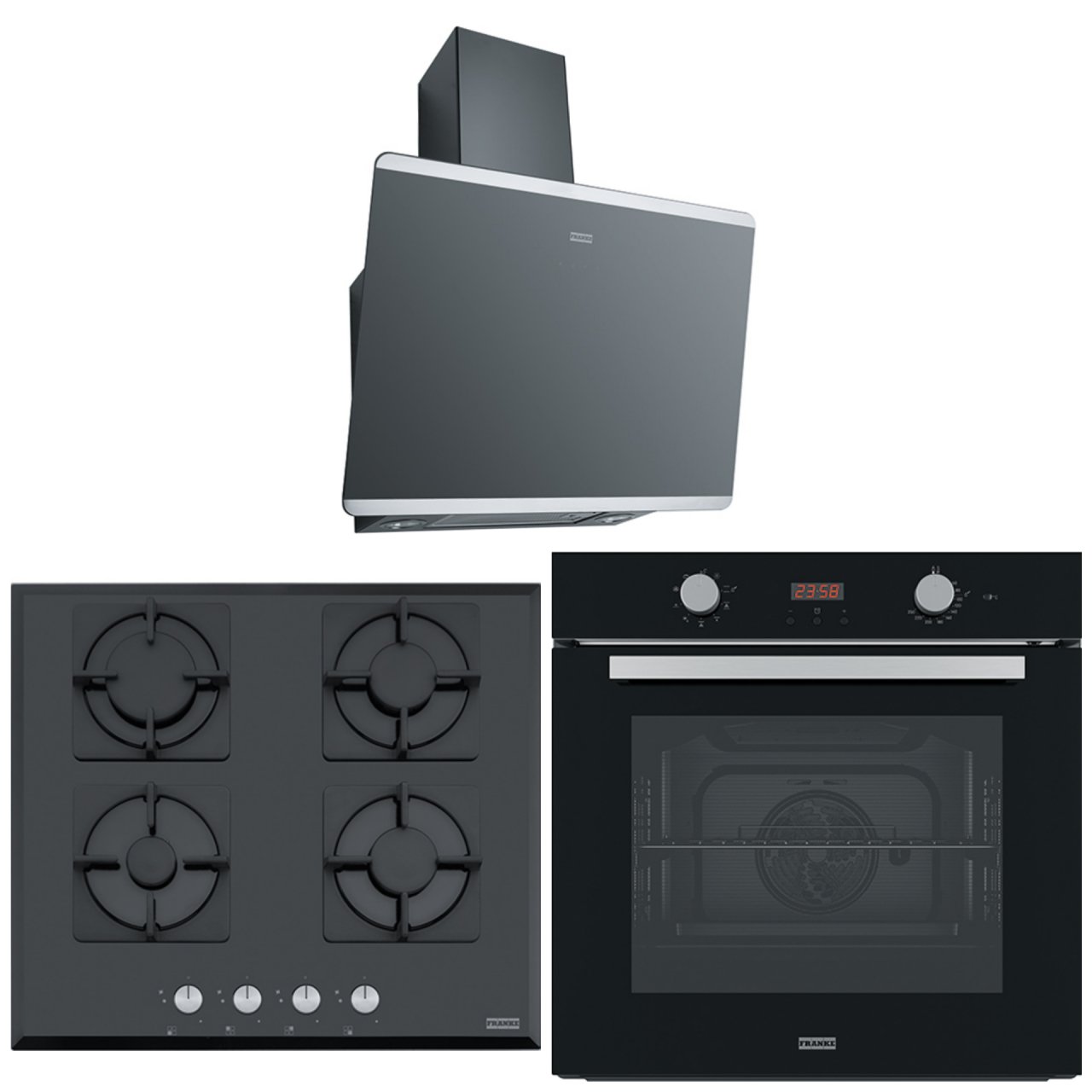 FRANKE FPJ 615 V BK/SS DAVLUMBAZ FHNS 604 4G BK C OCAK FSL 86 H BK FIRIN ANKASTRE SET