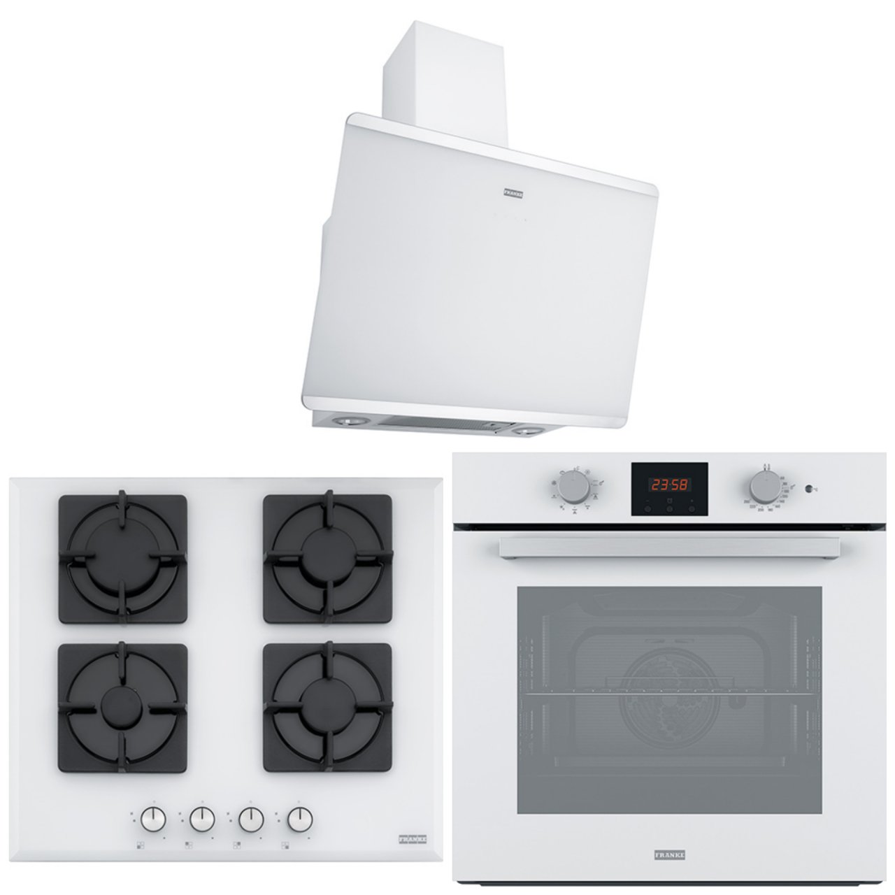 FRANKE FPJ 615 V WH/SS WHİTE DAVLUMBAZ FHNS 604 4G WH C OCAK FSL 86 H WH BEYAZ FIRIN ANKASTRE SET