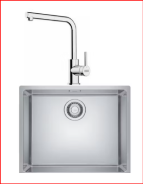 FRANKE KAMPANYALI MARIS MRX 110-50 TEK GÖZLÜ EVİYE - LİNA L KROM PULLOUT ARMATÜR