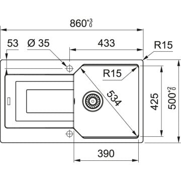 FRANKE UBG 611-86 URBAN 86 CM TEZGAH ÜSTÜ SAHARA GRANİT EVİYE