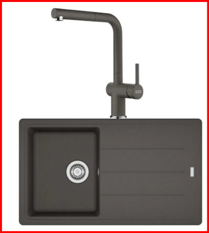 FRANKE KAMPANYALI BASIS BFG 611 TEK GÖZLÜ SLATE GREY GRANİT EVİYE+ARMATÜR
