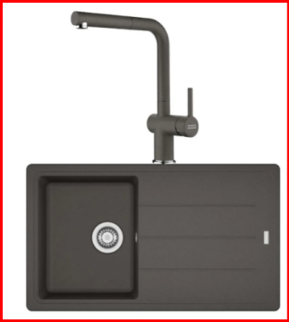 FRANKE KAMPANYALI BASIS BFG 611 TEK GÖZLÜ SLATE GREY GRANİT EVİYE+ARMATÜR