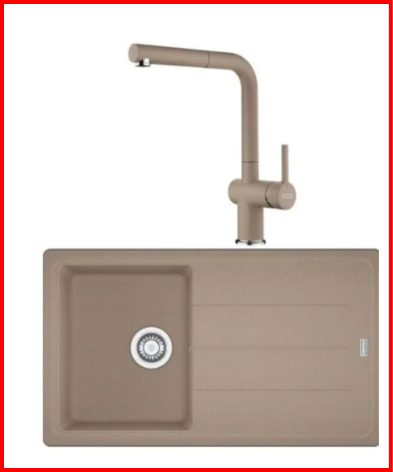 FRANKE KAMPANYALI BASIS BFG 611 TEK GÖZLÜ OYSTER GRANİT EVİYE+ARMATÜR