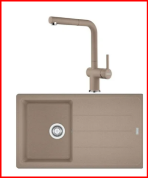 FRANKE KAMPANYALI BASIS BFG 611 TEK GÖZLÜ OYSTER GRANİT EVİYE+ARMATÜR