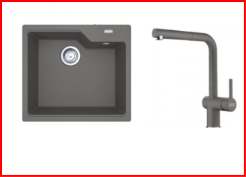 FRANKE KAMPANYALI URBAN UBG 610-56 TEK GÖZLÜ STONE GREY GRANİT EVİYE+ARMATÜR