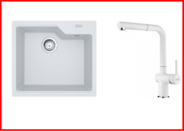 FRANKE KAMPANYALI URBAN UBG 610-56 TEK GÖZLÜ BİANCO GRANİT EVİYE+ARMATÜR