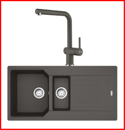 FRANKE KAMPANYALI URBAN UBG 651-100 1,5 GÖZLÜ SLATE GREY GRANİT EVİYE+ARMATÜR