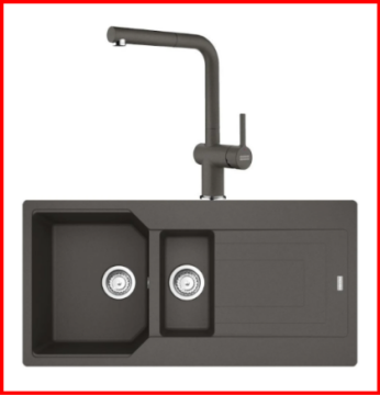 FRANKE KAMPANYALI URBAN UBG 651-100 1,5 GÖZLÜ SLATE GREY GRANİT EVİYE+ARMATÜR