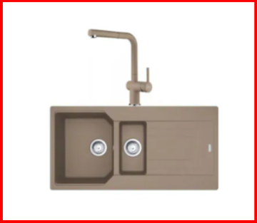 FRANKE KAMPANYALI URBAN UBG 651-100 1,5 GÖZLÜ OYSTER GRANİT EVİYE+ARMATÜR