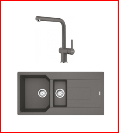 FRANKE KAMPANYALI URBAN UBG 651-100 1,5 GÖZLÜ STONE GREY GRANİT EVİYE+ARMATÜR