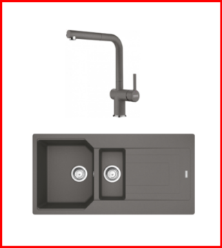FRANKE KAMPANYALI URBAN UBG 651-100 1,5 GÖZLÜ STONE GREY GRANİT EVİYE+ARMATÜR
