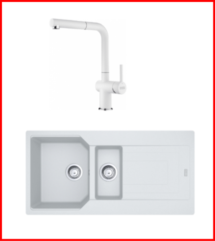 FRANKE KAMPANYALI  URBAN UBG 651-100 1,5 GÖZLÜ BİANCO GRANİT EVİYE+ARMATÜR