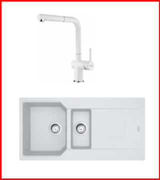 FRANKE KAMPANYALI  URBAN UBG 651-100 1,5 GÖZLÜ BİANCO GRANİT EVİYE+ARMATÜR