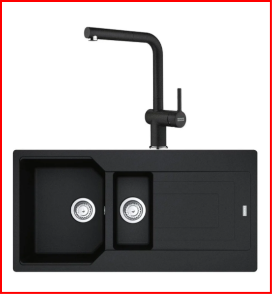 FRANKE KAMPANYALI URBAN UBG 651-100 1,5 GÖZLÜ NERO GRANİT EVİYE+ARMATÜR