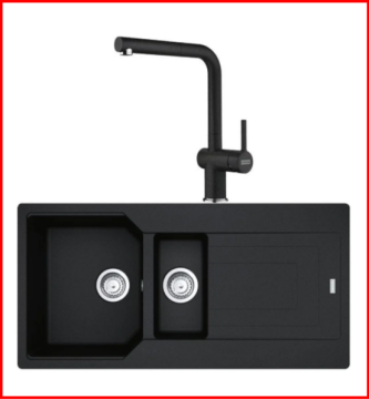 FRANKE KAMPANYALI URBAN UBG 651-100 1,5 GÖZLÜ NERO GRANİT EVİYE+ARMATÜR