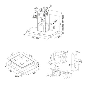 FRANKE FCR 625 TC BK/XS NG/600 DAVLUMBAZ FHNG 604 4G TC BK C OCAK FSL 86 H XS FIRIN İNOX-SİYAH ANKASTRE SET