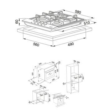 FRANKE 604 4G X E OCAK FSL 82 H XS FIRIN İNOX ANKASTRE SET