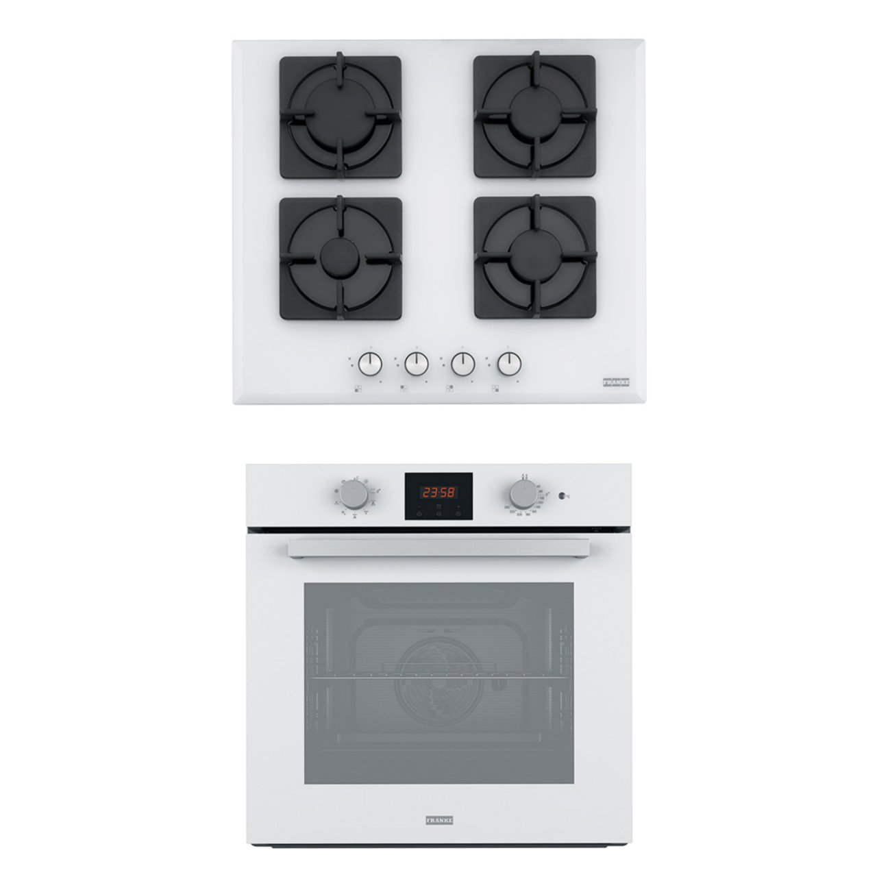FRANKE FHNS 604 4G WH C BEYAZ CAM OCAK FSL 86 H WH BEYAZ FIRIN 2Lİ ANKASTRE SET