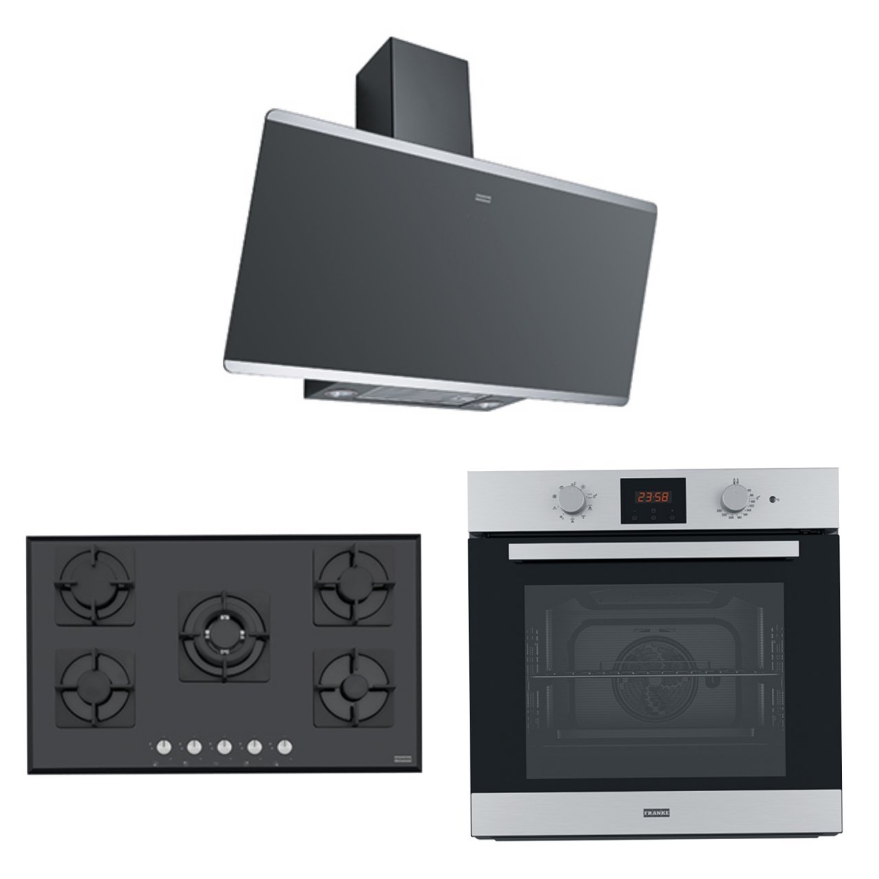 FRANKE FPJ 915 V BK/SS DAVLUMBAZ FHNS 905 4G TC BK C OCAK FSL 86 H XS FIRIN İNOX-SİYAH ANKASTRE SET
