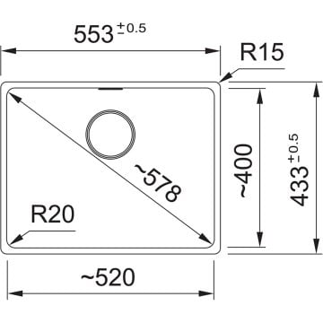 FRANKE MRG 210/110-52 AVENA TEZGAH ALTI/SIFIR MARİS GRANİT EVİYE