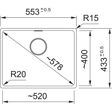 FRANKE MRG 210/110-52 AVENA TEZGAH ALTI/SIFIR MARİS GRANİT EVİYE