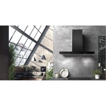 FRANKE FABER T-DARK A90 NG SİYAH PASLANMAZ ÇELİK/CAM DUVAR TİPİ DAVLUMBAZ