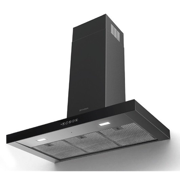 FRANKE FABER T-DARK A90 NG SİYAH PASLANMAZ ÇELİK/CAM DUVAR TİPİ DAVLUMBAZ