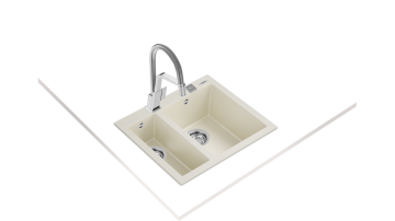 TEKA  FORSQUARE 590 TG BRİGHT CREAM TEZGAH ÜSTÜ EVİYE