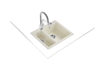 TEKA  FORSQUARE 590 TG BRİGHT CREAM TEZGAH ÜSTÜ EVİYE