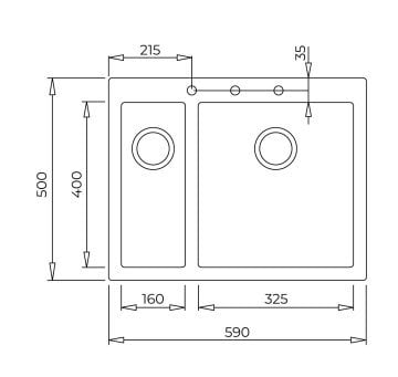 TEKA  FORSQUARE 590 TG BRİGHT CREAM TEZGAH ÜSTÜ EVİYE