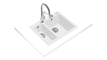 TEKA FORSQUARE 590 TG ARCTİC WHİTE  TEZGAH ÜSTÜ EVİYE